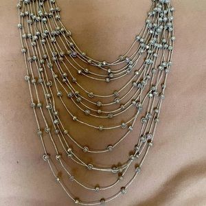 Silver beaded very delicate beautiful necklace